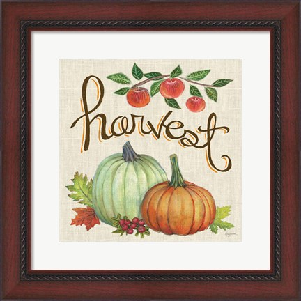 Framed Autumn Harvest IV Linen Print