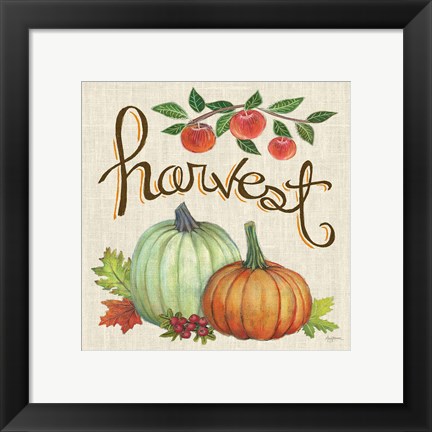 Framed Autumn Harvest IV Linen Print