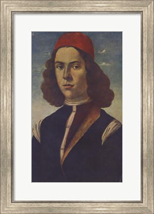 Framed Portrait of a Young Florentine Nobleman Print