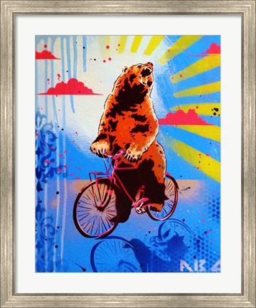 Framed Bear Back Rider Print