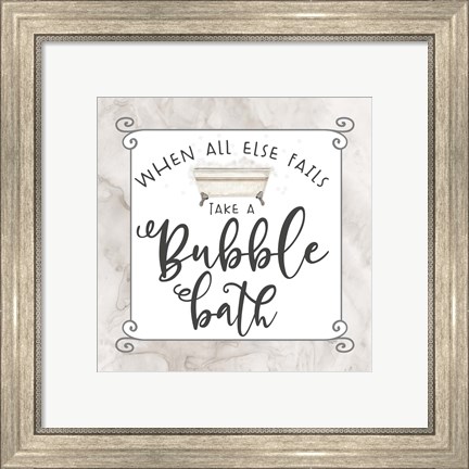 Framed Bath Humor Bubble Bath Print