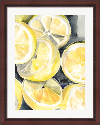 Framed Lemon Slices I Print