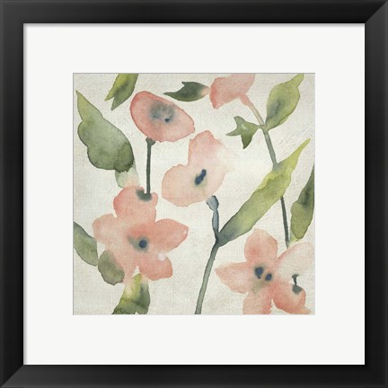 Framed Blush Pink Blooms I Print