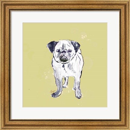 Framed Super Cute Pug Print