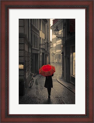 Framed Red Rain Print