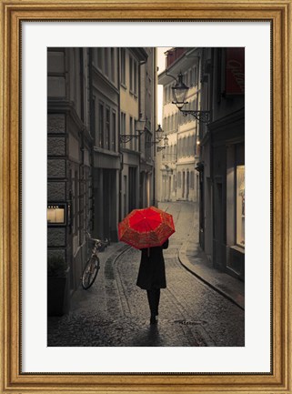 Framed Red Rain Print