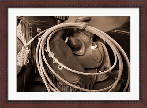 Framed Cowgirls Lasso Print