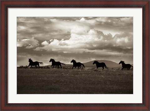 Framed Racing the Clouds Print