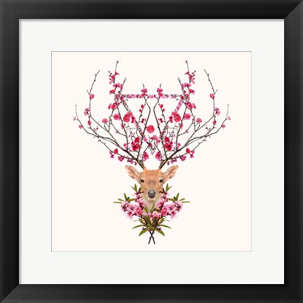 Framed Spring Deer Print