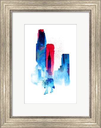 Framed Wolf of the City Print