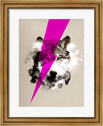 Framed Wolf Rocks Print