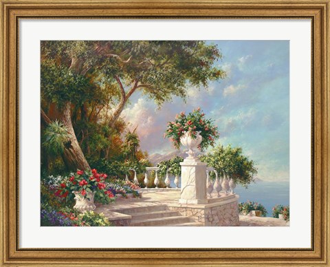 Framed Balcony at Lake Como Print