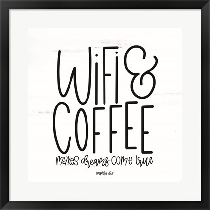 Framed WIFI &amp; Coffee Print