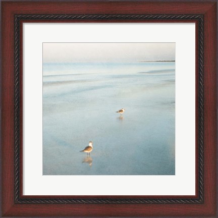 Framed Two Birds on Beach Print