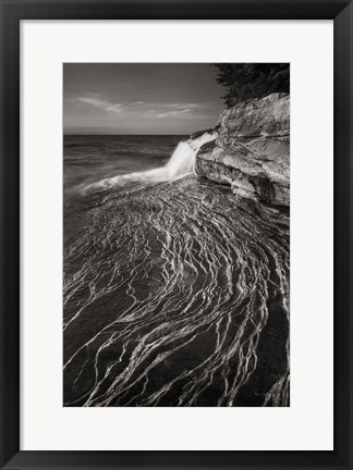 Framed Pictured Rocks Michigan I BW Print