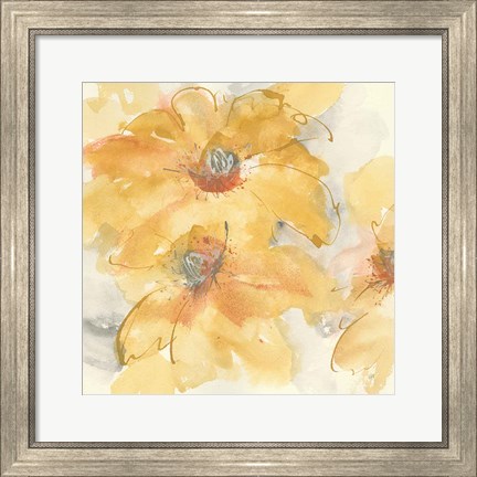 Framed Golden Clematis I Print