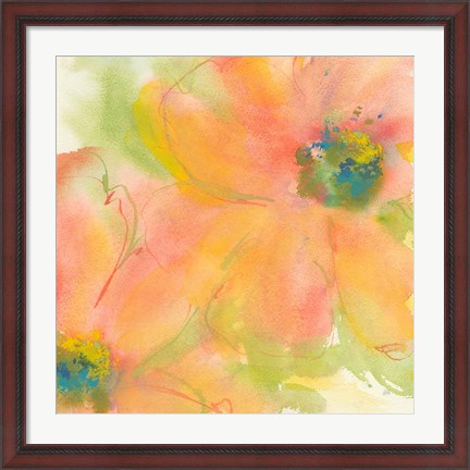 Framed Olive Poppy II Print