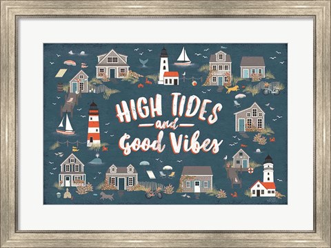 Framed Seaside Village IV Print