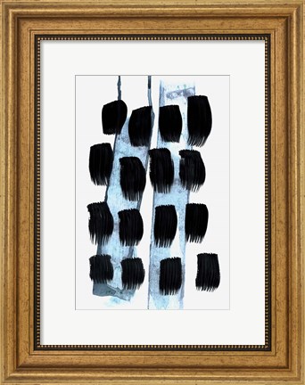 Framed Black White Blue Print