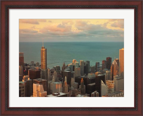 Framed Sunset in Chicago Print