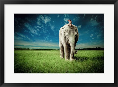 Framed Elephant Carry Me Print