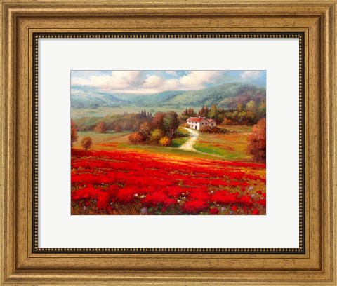 Framed Poppy Fields Afar Print