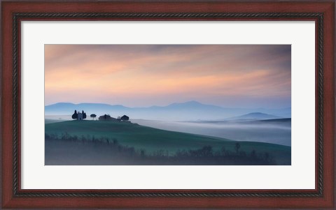 Framed Capella di Vitaleta at Dawn - Tuscany I Print