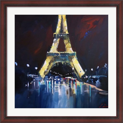 Framed Eiffel Rain Print