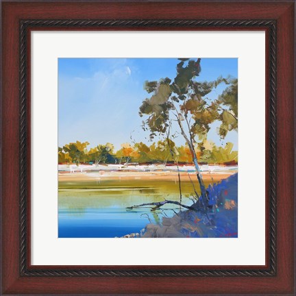 Framed River Bank Print