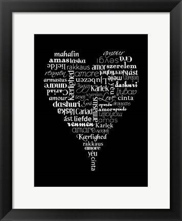 Framed Translation of Love (black) Print