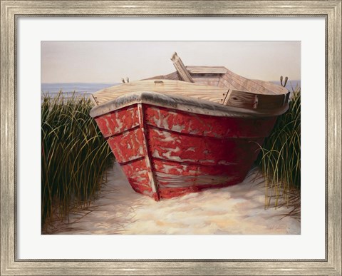 Framed Red Boat Print