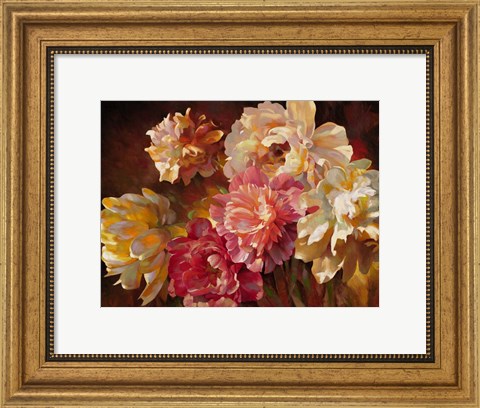 Framed Peonies in Pastel Print