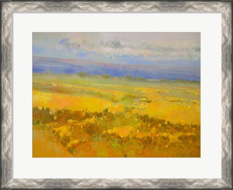 Framed Field of Yellow Flowers Print