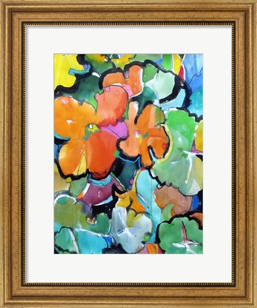 Framed Nasturtiums Print