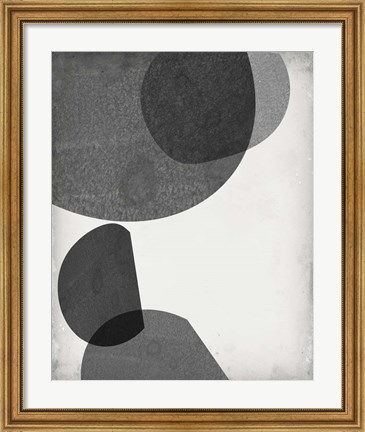 Framed Grey Shapes I Print