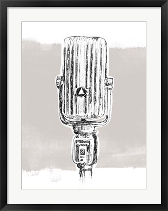 Framed Monochrome Microphone IV Print