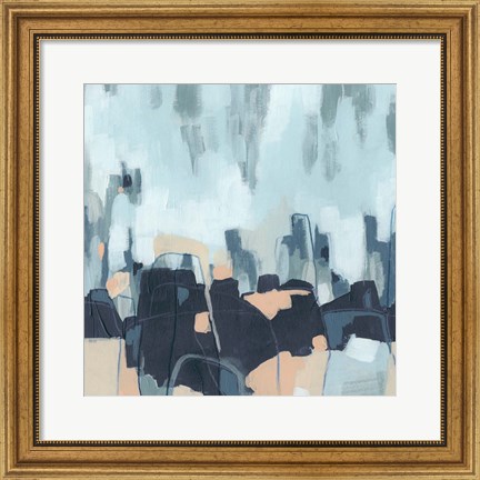 Framed Abstracted Indigo Skyline I Print