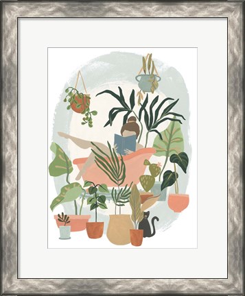 Framed Plant Lady Bath I Print