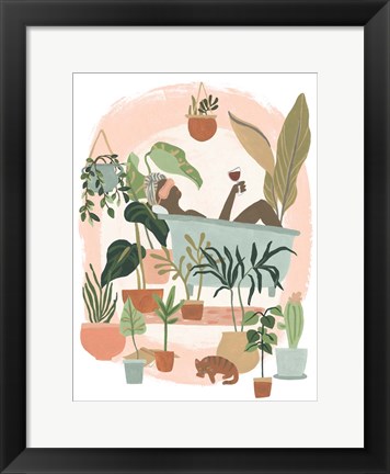 Framed Plant Lady Bath II Print