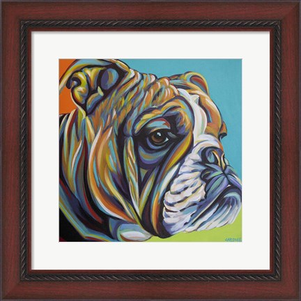 Framed Dog Friend I Print