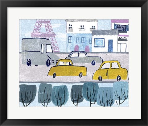 Framed Bonjour Paris IV Print