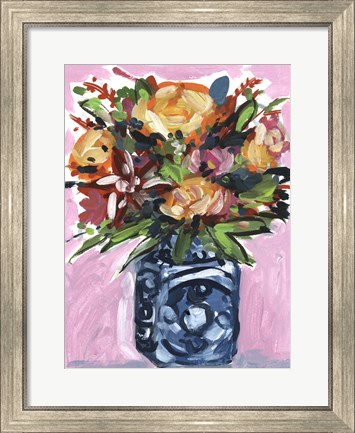 Framed Bouquet in a Vase III Print