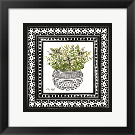 Framed Aztec Floral II Print