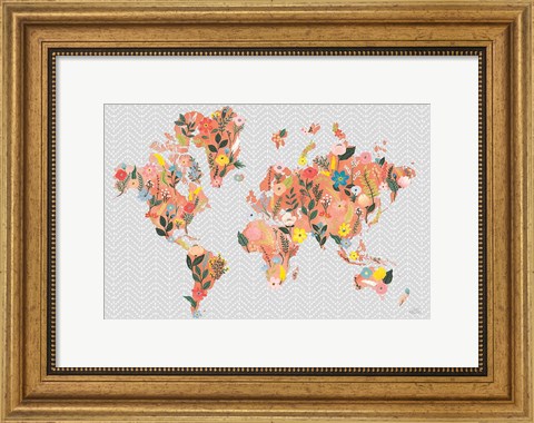 Framed Wild Garden World Gray Print