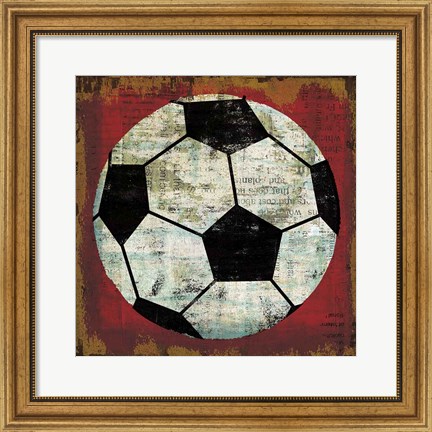 Framed Ball IV on Red Print