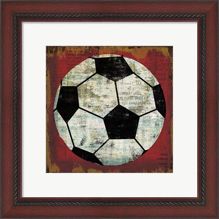 Framed Ball IV on Red Print