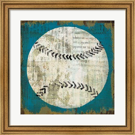 Framed Ball I on Blue Print