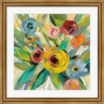 Framed Vivid Coral Floral III Print