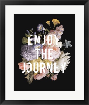 Framed Floral Sentiment II Black Crop Print