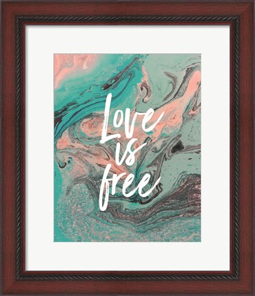 Framed Love Is Free - Teal Print